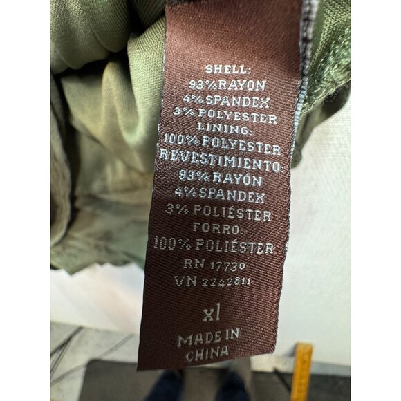 Knox Rose Womens Tunic Top Size XL Olive Green Textured V-Neck 3/4 Sleeve Ruched - Picture 6 of 10